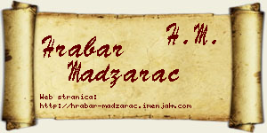 Hrabar Madžarac vizit kartica
